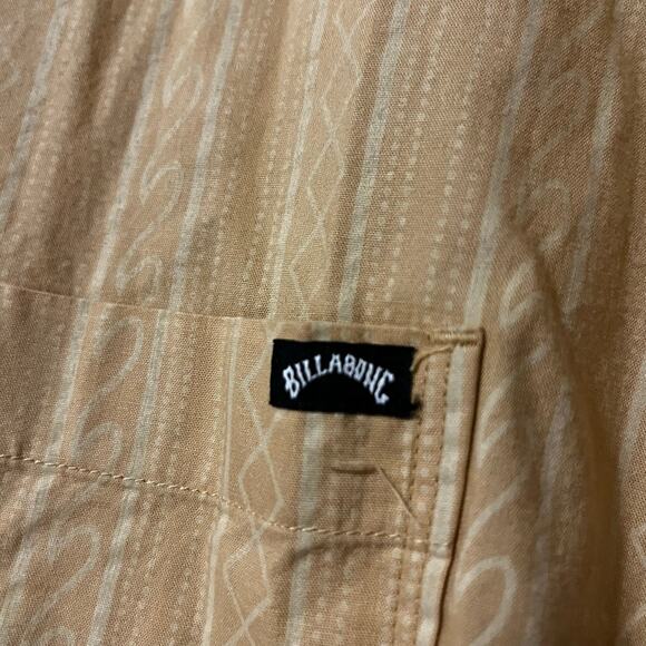 Billabong Billabonic Chase Button Shirt Mens M Short Sleeve Yellow Geo - Picture 4 of 7